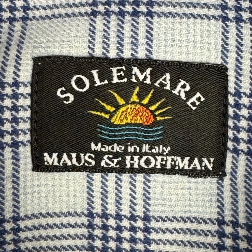Solemare Maus & Hoffman Plaid Cotton Cashmere Blend Shirt Mens M Italy Old Money